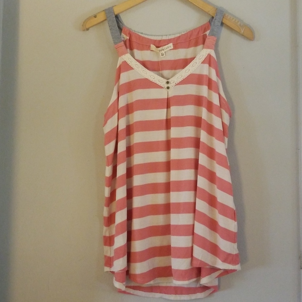 Summer Time Coral and Cream Tank